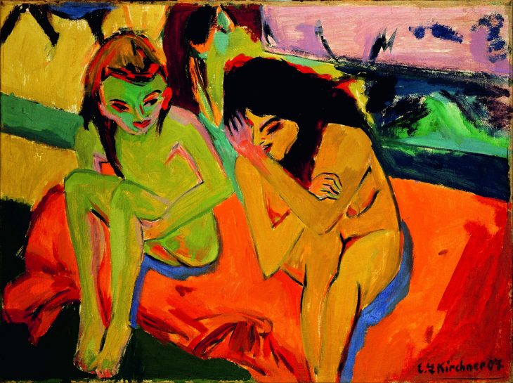 Kirchner Mujeres desnudas conversando 1910