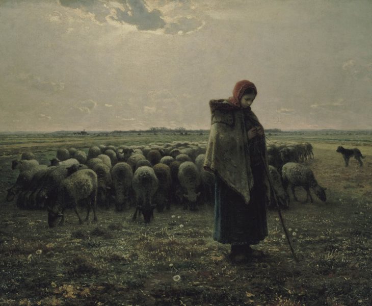 Millet pastora con su rebaño 1863